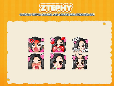 Custom emotes for twitch, youtube, discord and facebook chibi emotes custom emotes twitch cute emotes cute girl emotes discord emotes facebook emotes twitch affiliate twitch emotes twitch emotes artist youtube emotes