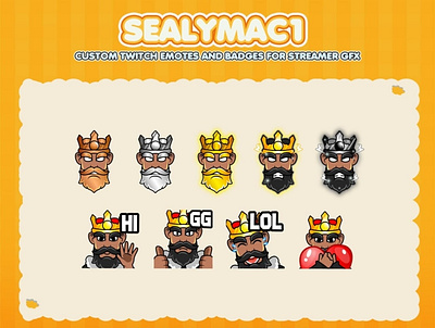 Custom emotes for twitch, youtube, discord and facebook addorable king badges custom emotes twitch cute badges facebook emotes guy emotes human emotes king badges king emotes twitch badges youtube emotes