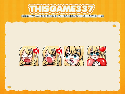 Custom emotes for twitch, youtube, discord and facebook angry emotes custom emotes twitch cute chibi emotes cute emotes discord emotes gamers emotes girls emotes girls with blonde hair twitchemotes youtube emotes