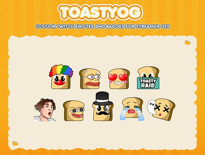 Custom emotes for twitch, youtube, discord and facebook bread clown emotes bread emotes custom emotes twitch cute bread clown cute bread emotes disord emotes guy emotes twitchemotes youtube emotes