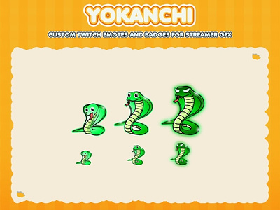 Custom emotes for twitch, youtube, discord and facebook addorable badges animal badges badges design cobra badges cute snake badges discord badges green snake badges snake badges youtube badges