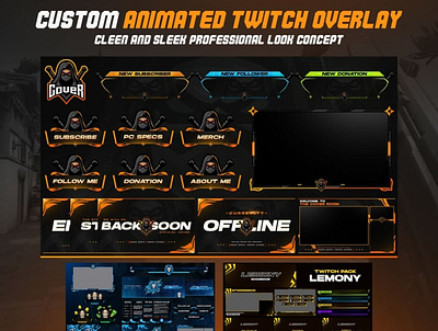 CUSTOM ANIMATED TWITCH OVERLAY PACKAGE/STREAM PACKAGE/TWITCH ALE