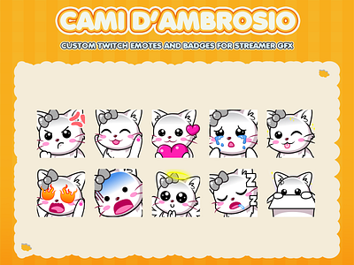 Custom emotes for twitch, youtube, discord and facebook animal emotes cute cat emotes digitalart discord emotes emotes emotesartist twitchaffiliate twitchemoteartist twitchemotes youtube emotes