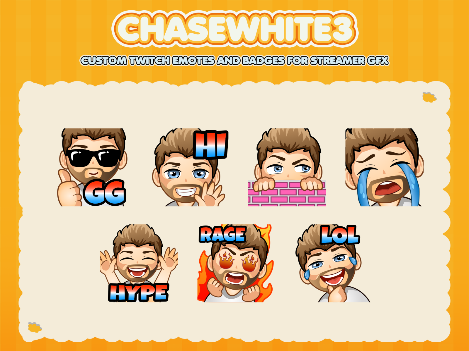 Custom emotes for twitch, youtube, discord and facebook by Pascal