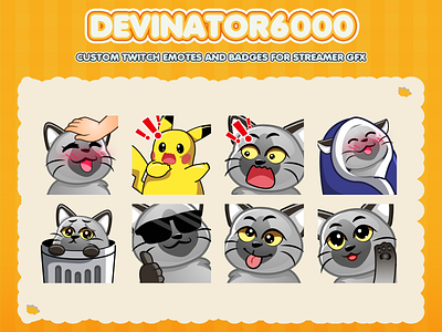 Custom emotes for twitch, youtube, discord and facebook angry cat emotes cat emotes cute animal emotes cute cat emotes discord emotes facebook emotes gray cat emotes gray emotas hi emotes twitch emotes