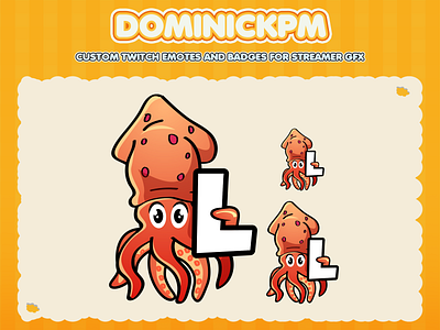Custom emotes for twitch, youtube, discord and facebook animal emotes brown emotes brown squid emotes custom animal emotes cute emotes cute squid emotes emotes design kawaii art squid emotes twitch emotes