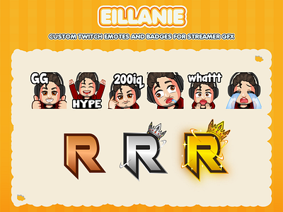 Custom emotes for twitch, youtube, discord and facebook brown badges chibi emotes chibi guy emotes cute guy emotes gamers emotes gold badges guy emotes leeter r badges twitch badges twitch emotes