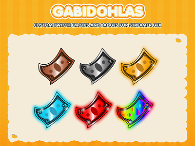 TWITCH EMOTES AND BADGES badges for twitch cheer bit badges custom badges custom bit badges custom sub badges loyalty badges money twitch badges rainbow badges twitch badges youtube badges