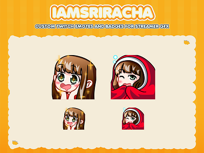 TWITCH EMOTES AND BADGES chibi emotes chibi girl emoes custom emotes twitch custom sub emotes cute emotes emotes design emotes for twitch girls emotes kawaii art twitch emotes