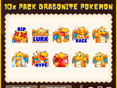 Dragonite Emotes Pack / 10 Set Cute Dragonite Emotes / Twitch Em cute dragonite dragonite emoji dragonite emotes emotes dragonite emotes pokemon orange emotes pikachu emotes pokemon dragonite pokemon emotes twitch pokemon