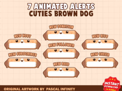 Animated Cute Brown Dog / Dog Stream Alerts / Brown Dog Alerts/ brown dog alerts brown dog overlay brown twitch alert cute twitch alerts do alerts dog twitch alerts dog twitch overlay streamlabs alerts twitch brown dog twitch dog alerts