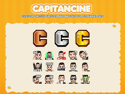 CUSTOM TWITCH EMOTES AND TWITCH BADGES badges for twitch brown badges chibi guy emotes custom sub badges emotes for twitch gold badges guy emotes letter c badges loyalty badges twitch emotes