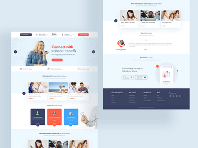 Doctor Homepage landing page design ui design website design