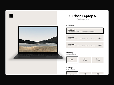 Laptop Configuration Page