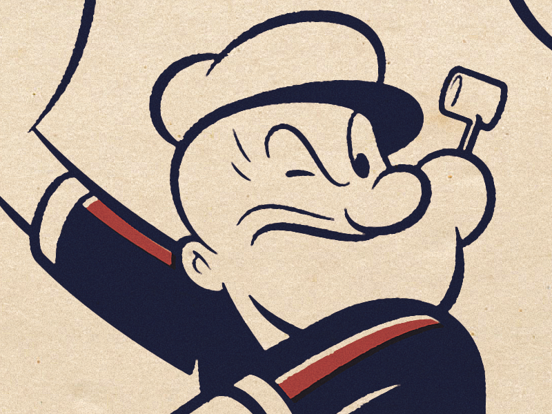 Popeye popeye bluto cartoon vintage poster soccer football indy indianapolis