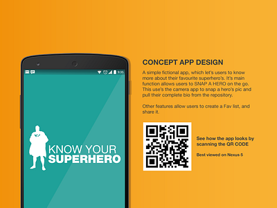 Superhero App android app concept design design icons mobile nexus qr superhero uiux