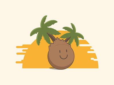 Coco Ana character coconut cute flat illustration