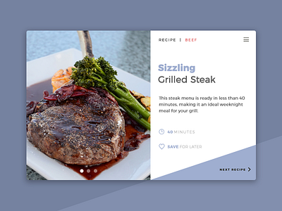Recipe User Interface app beef steak ui ux