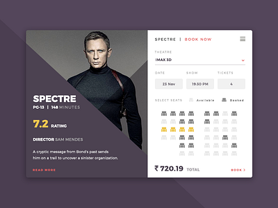 Booking User Interface app bond book cinema photoshop ui userinterface widget