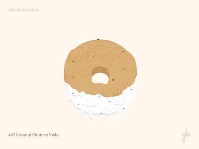 #07 Coconut Chutney Vadai 30days challenge chutney coconut food illustration india indian south vadai
