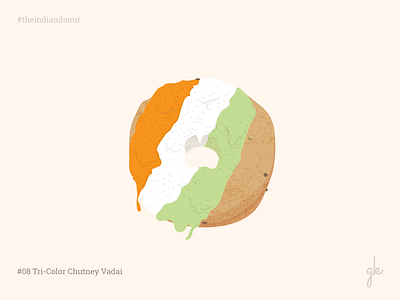 #08 Tri-Color Chutney Vadai 30days challenge chutney food illustration india indian south tricolor vadai