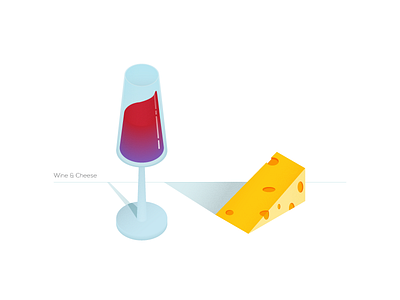 Cheese 'n wine blend cheese food glass illustration isometric noise simple texture wine