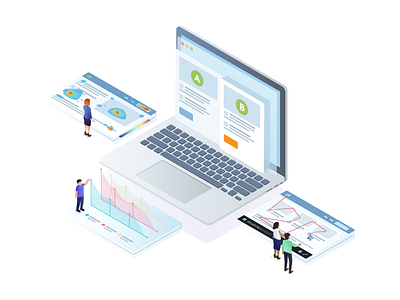 All-In-One Conversion Optimization Suite ab abtesting cro deal freshmarketer homepage illustration isometric test