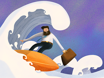 Riding the milky wave :) agent blog illustration illustrator live chat marketing milk person photoshop stipple surf target