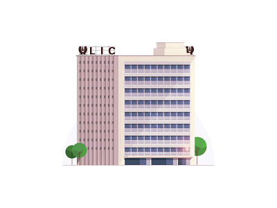 LIC Building - Chennai building illustration illustrator lic photoshop series stipple