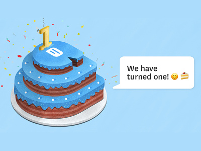 Freshchat Turns One adobe ai birthday cake cake chat design happy birthday illustration illustrator photoshop stipple