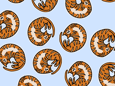 Pippin the Cat Pattern cat illustrate illustration kitties pattern procreate