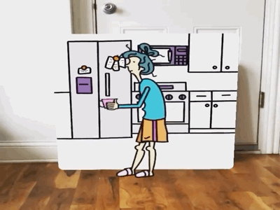 Coffee Girl Animation ar augmented reality drawing illustrate illustration procreate sketching