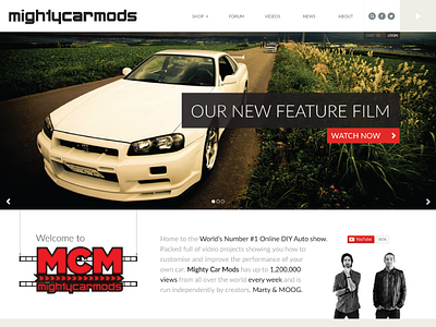 Mighty Car Mods Website Redesign car mcm mighty mods redesign web