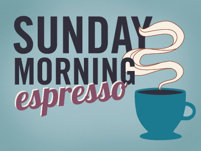 Lazy Sundays blue coffee script serif