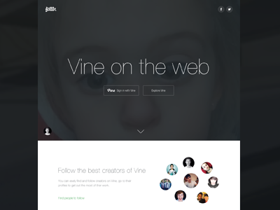 Bottlr - Live background bottlr clean flat homepage ios7 landing startpage video vine