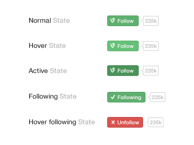 Vine follow buttons buttons follow share vine