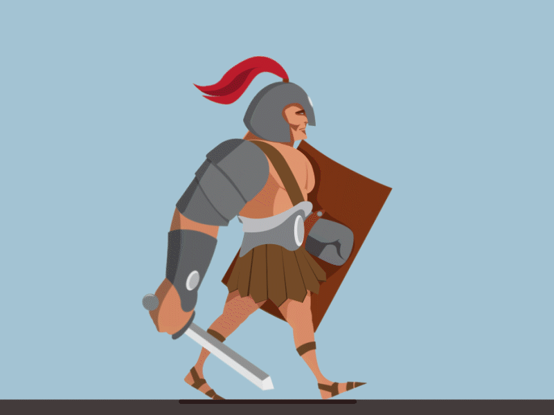 Warrior animation illustration vector
