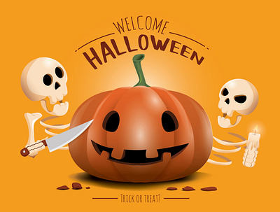 Welcome Halloween character design design illustration vector