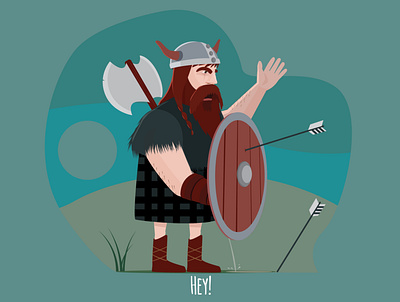 Hey! animation characterdesign digitalart funny graphicdesign illustration illustrator vector viking