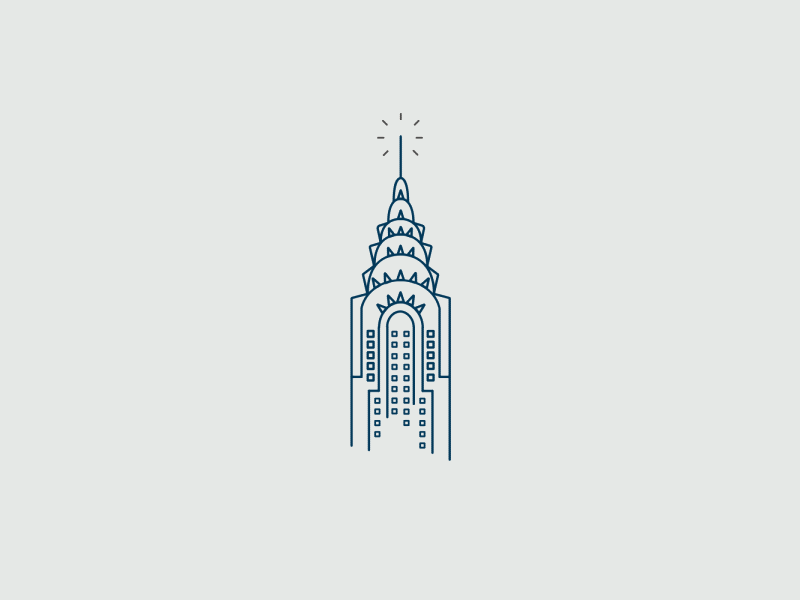 Chrysler Building after effects animated gif building chrysler gif illustration illustrator landmark new york