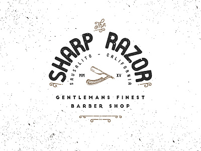 The Sharp Razor barber logo press razor sharp shop vintage
