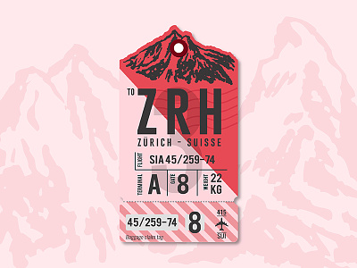 Next stop, Zurich bag logo luggage plane switzerland tag travel zurich