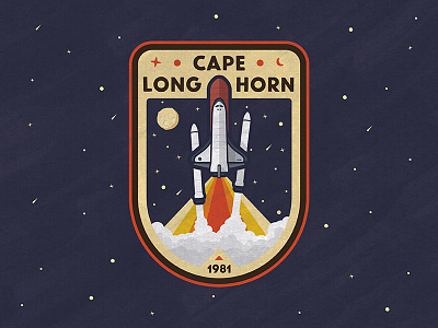 Shuttle Detach badge logo rocket shuttle smoke space texture vintage