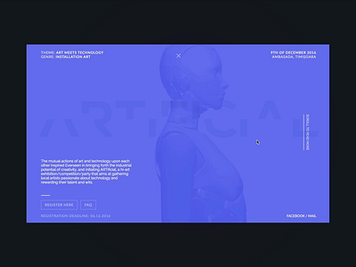 Artificial Website artificial branding clean design development layout minimal motion robot transition ui ux website