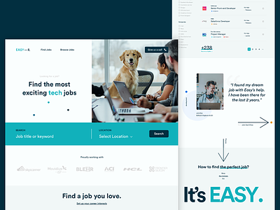 Easy — R website branding cms easy minimal portal recruit recruiting ui website whitespace