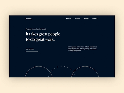 inveniō - Website animation branding colors design development graphic design lottie minimal presentation typography ui ux webflow website