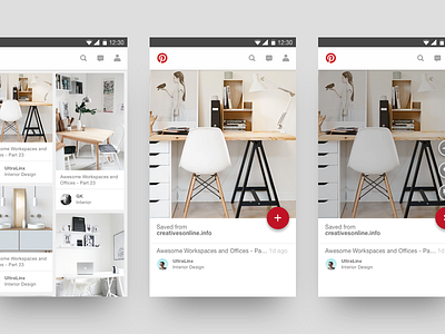 Pinterest Material Design app button design material mobile pinterest share ui ux