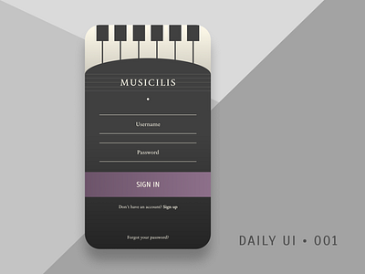 Musicilis | Daily UI Challenge 001 100 day challenge app beginner daily dailyui design flat minimal music ui ux