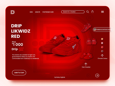 Drip Footwear UX/UI Landing Page Concept Design app branding design graphic design illustration landing page ui ux uxui website design
