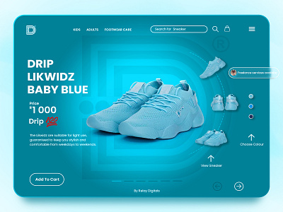 Drip Footwear UX/UI Landing Page Concept Design app branding graphic design landing page ui ux uxui design web design website design